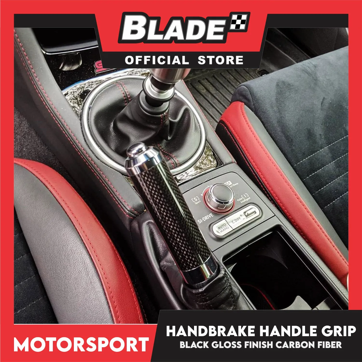Black Real Carbon Fiber Handbrake Handle Grip Compatible With Gen1/Gen2 MINI Cooper R50 R52 R53 R55 R56 R57 R58 R59