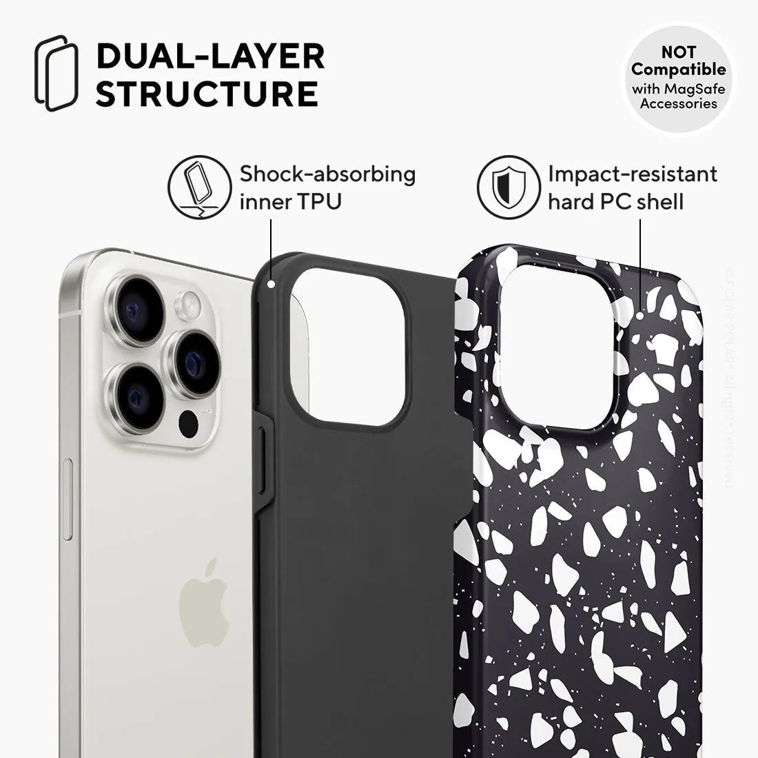 Black Rocky Road Terrazzo Custom - iPhone 15 Pro Max Case