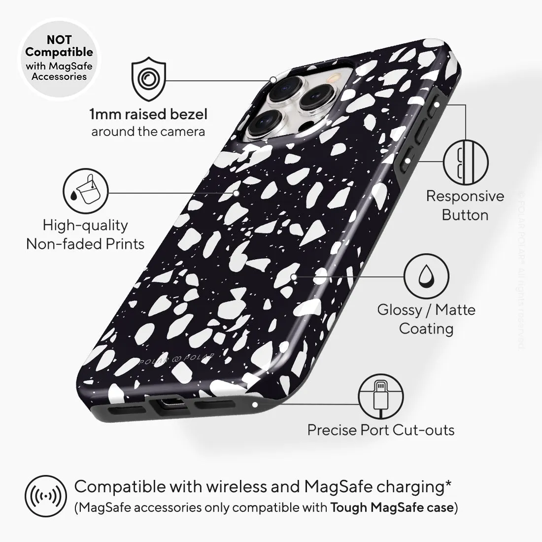 Black Rocky Road Terrazzo Custom - iPhone 15 Pro Max Case