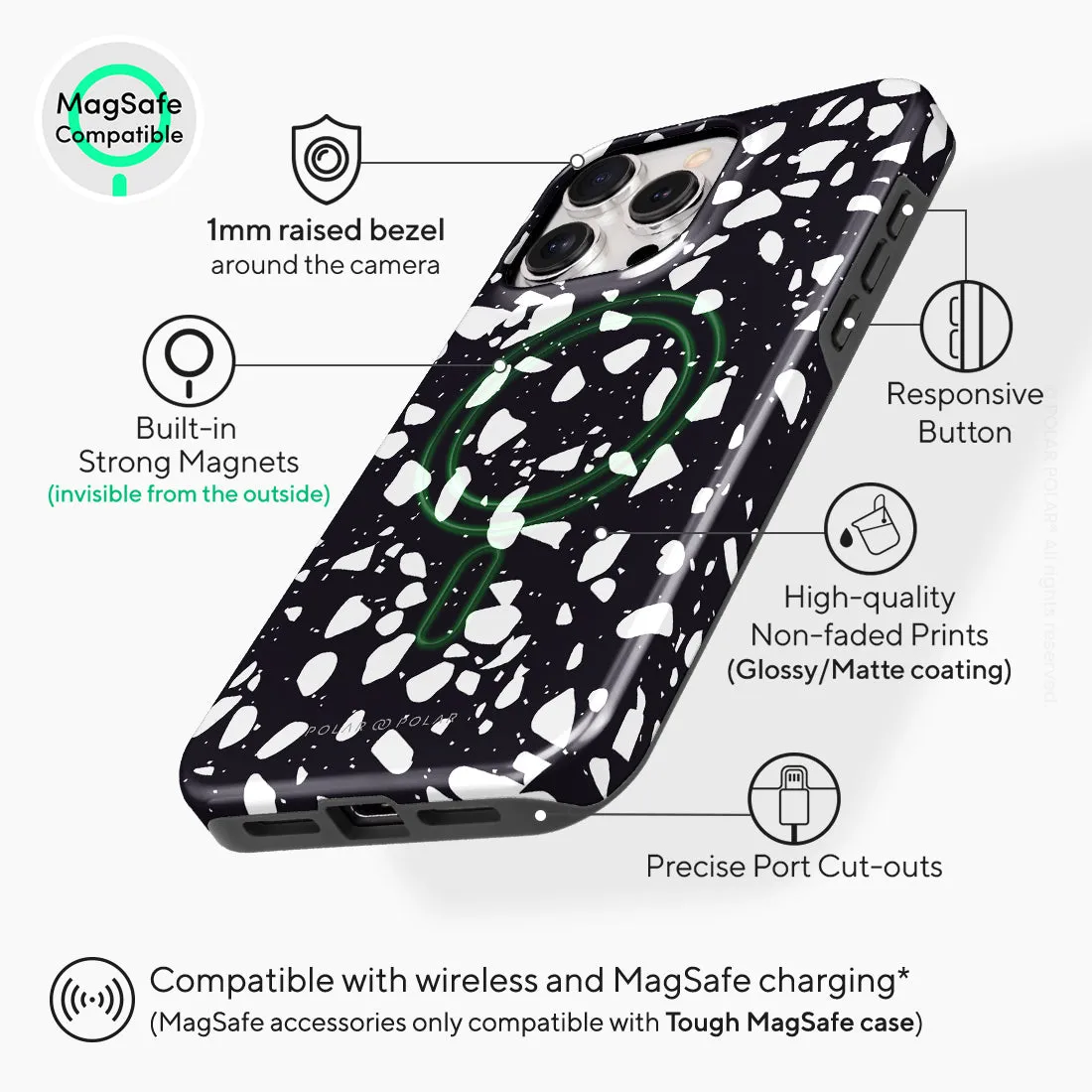 Black Rocky Road Terrazzo Custom - iPhone 15 Pro Max Case