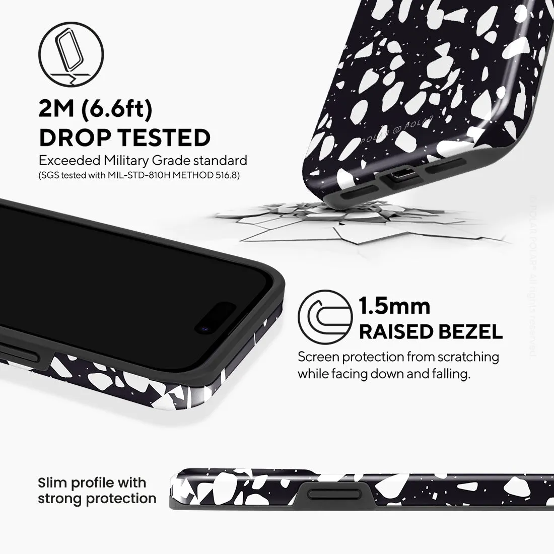 Black Rocky Road Terrazzo Custom - iPhone 15 Pro Max Case