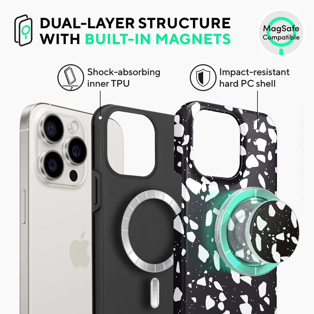 Black Rocky Road Terrazzo Custom - iPhone 15 Pro Max Case