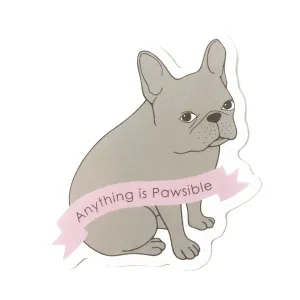 Blue Frenchie Pawsible Waterproof Sticker
