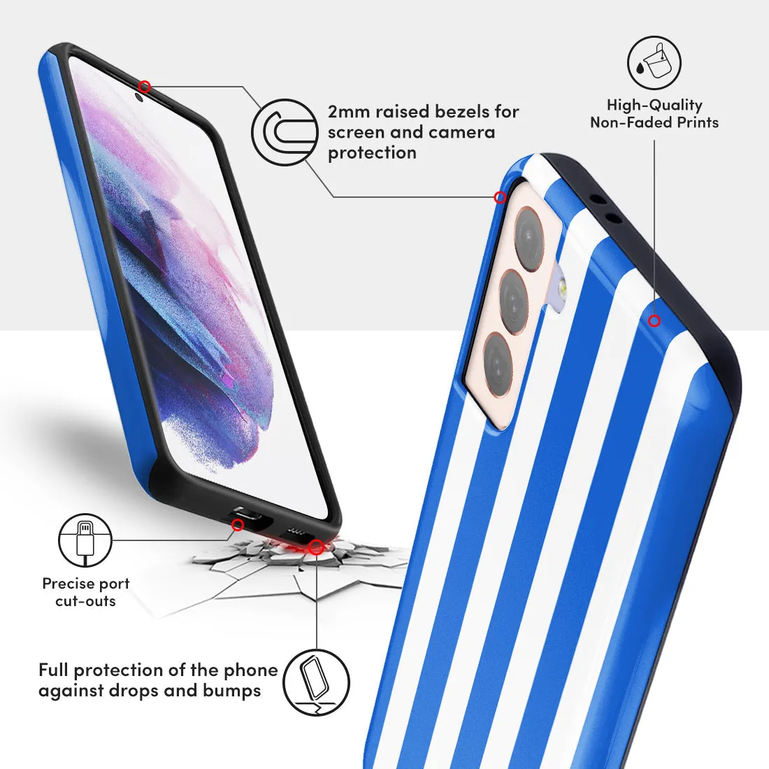 Blue Stripe Custom - Samsung Galaxy S21 5G Case
