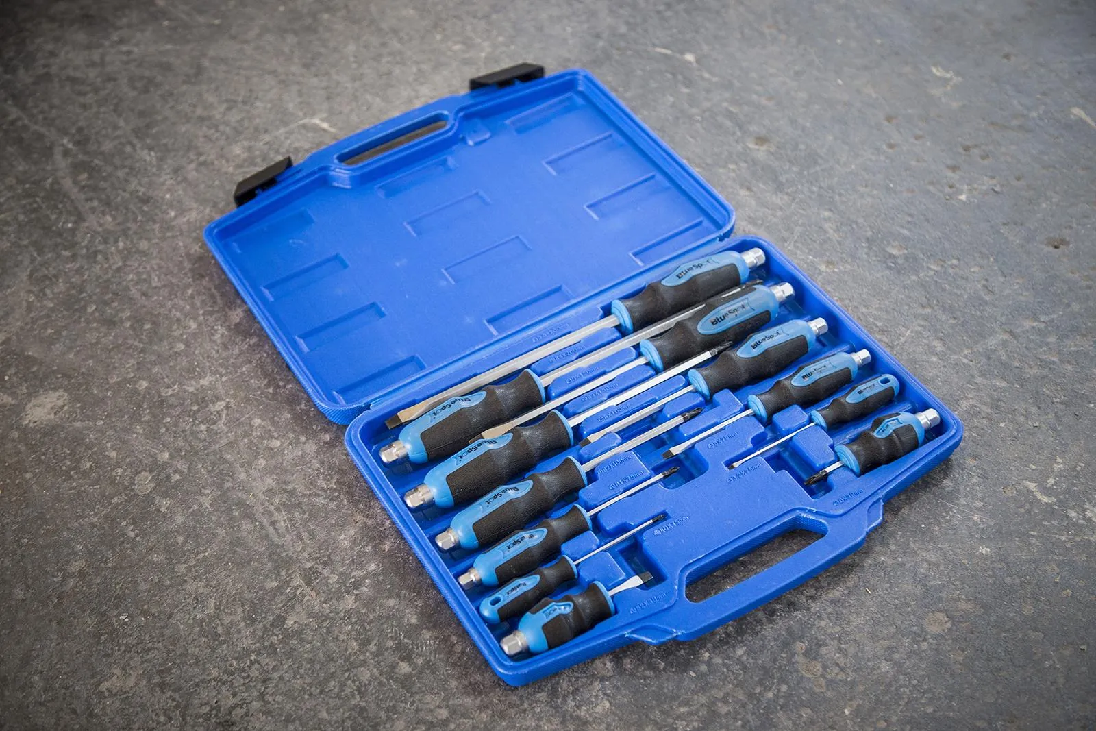 BlueSpot Hex Bolster Screwdriver Set with Storage Case 12 Pieces