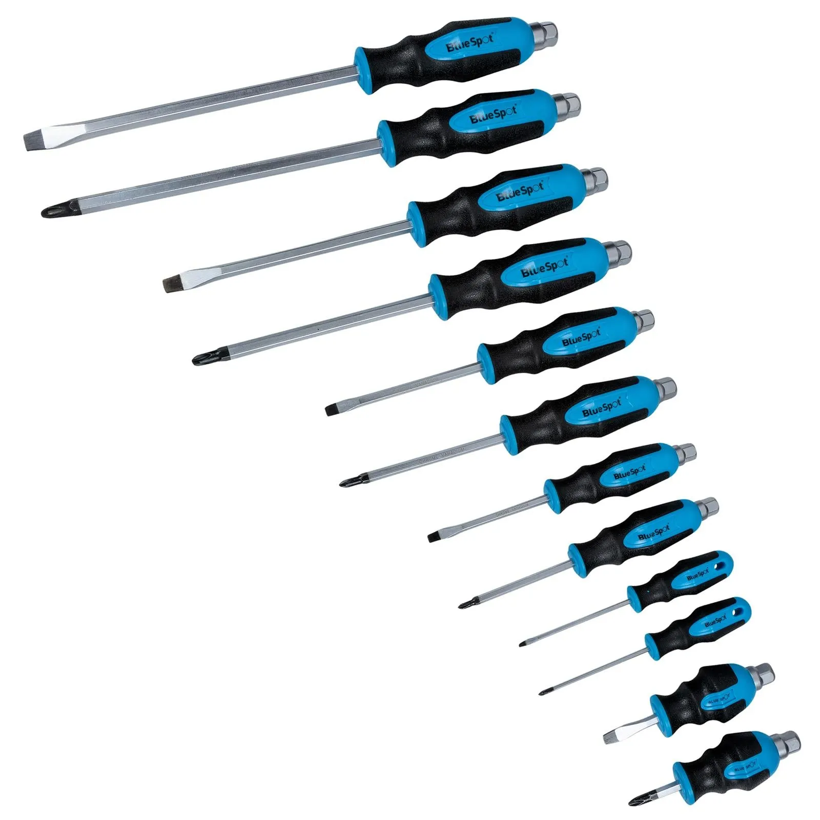 BlueSpot Hex Bolster Screwdriver Set with Storage Case 12 Pieces