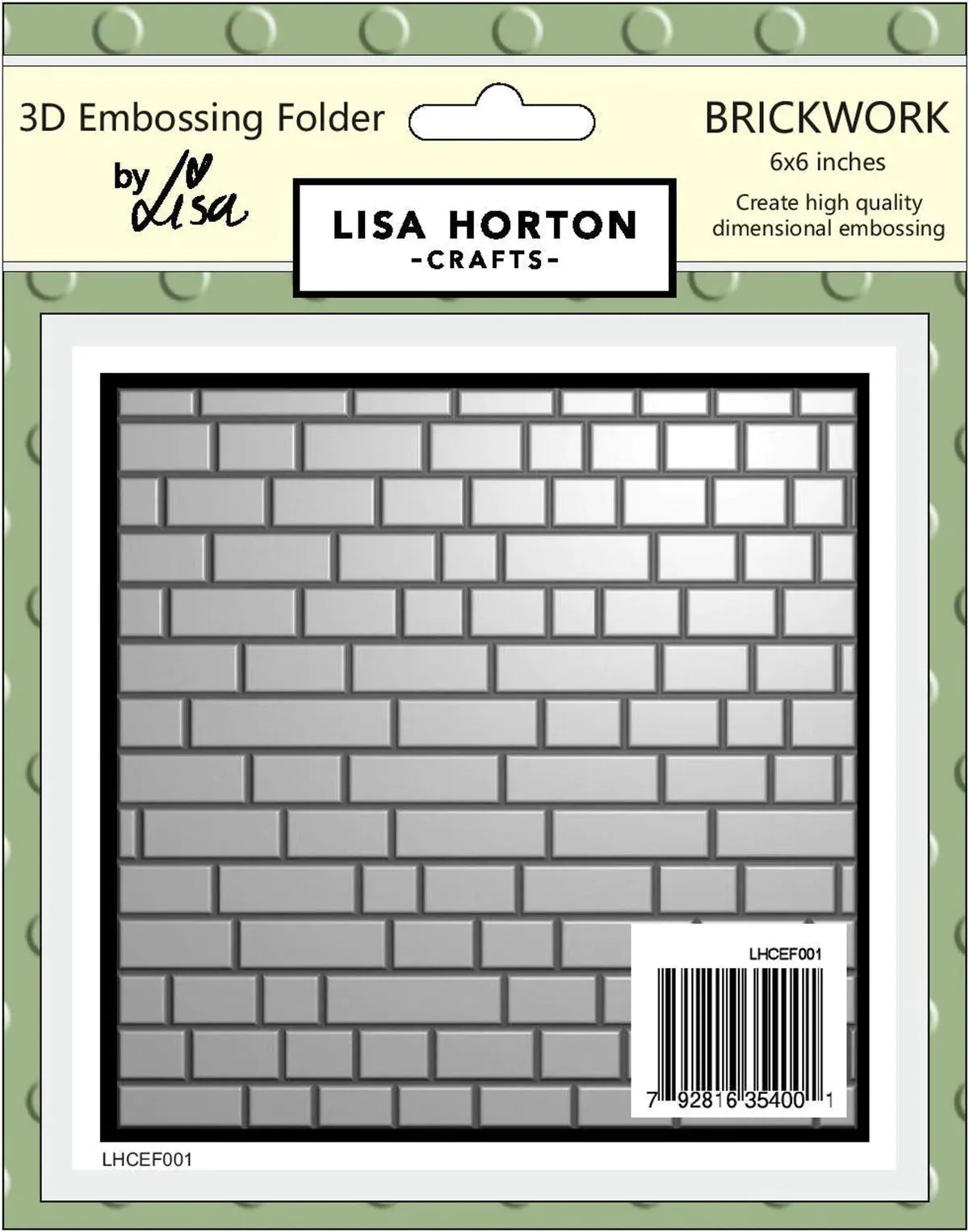 Brickwork 6x6 3D Embossing Folder Lisa Horton