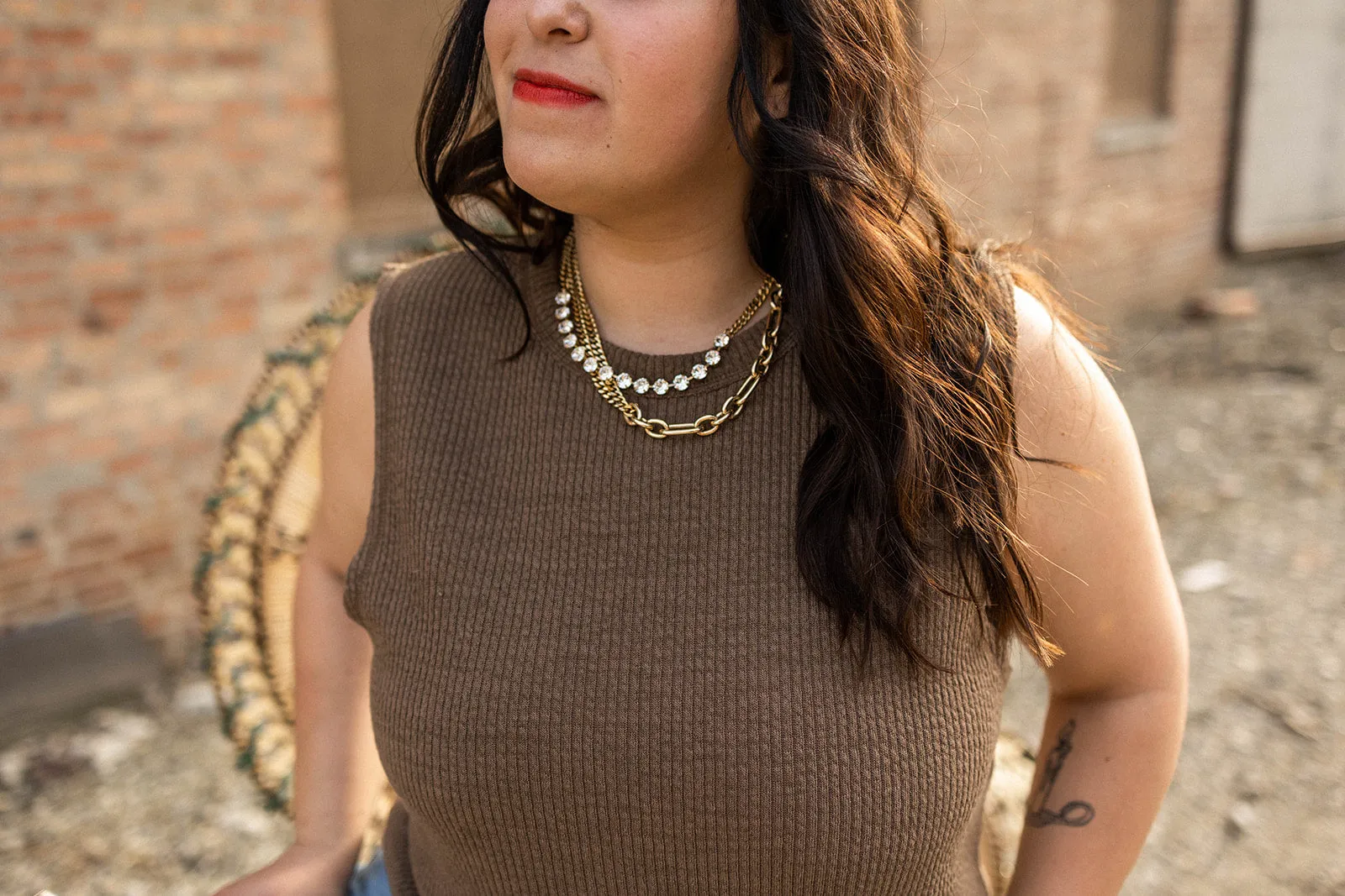 brooke crop tank in dark khaki