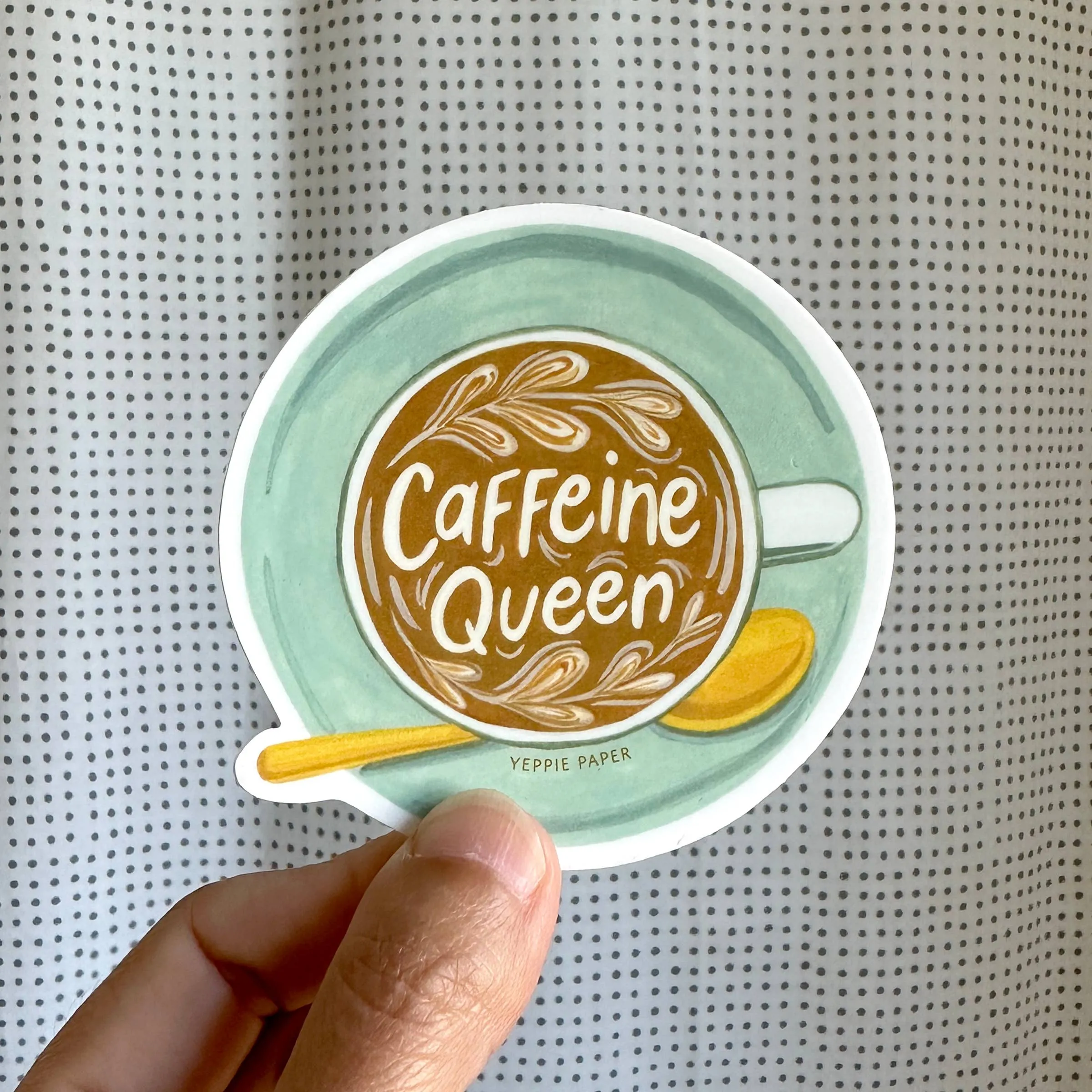 Caffeine Queen Coffee Lover Sticker