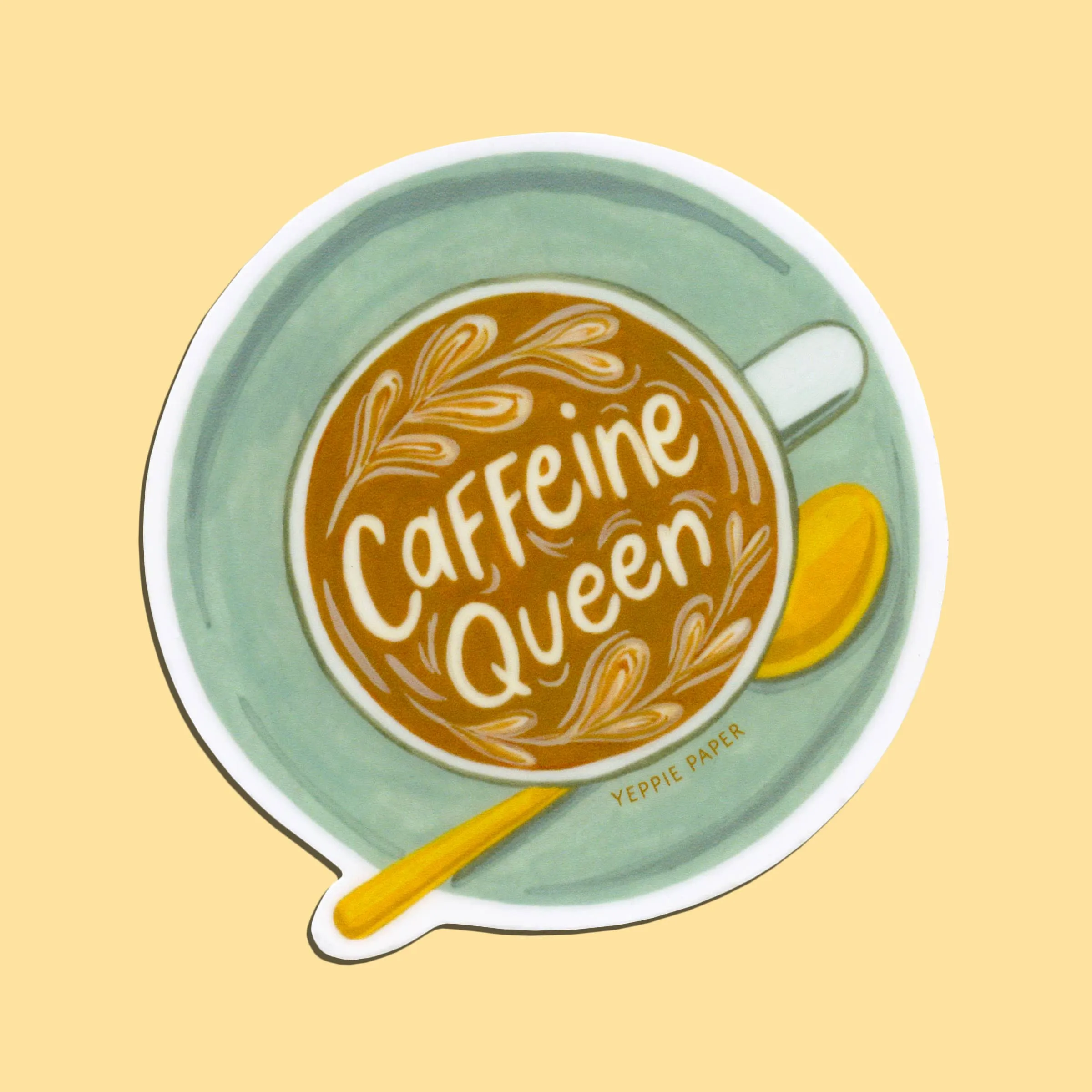Caffeine Queen Coffee Lover Sticker