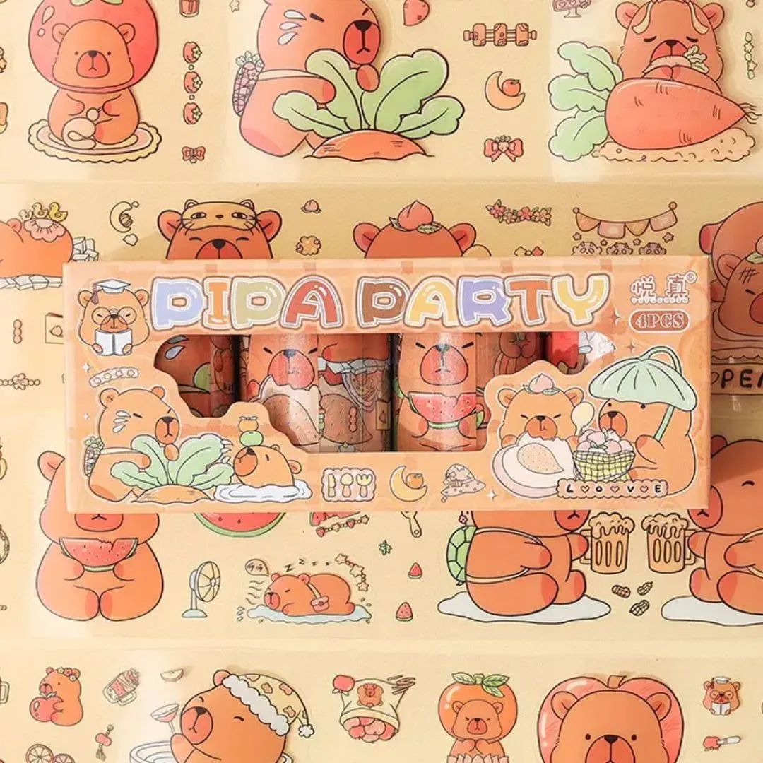 Capybara Waterproof Sticker Rolls