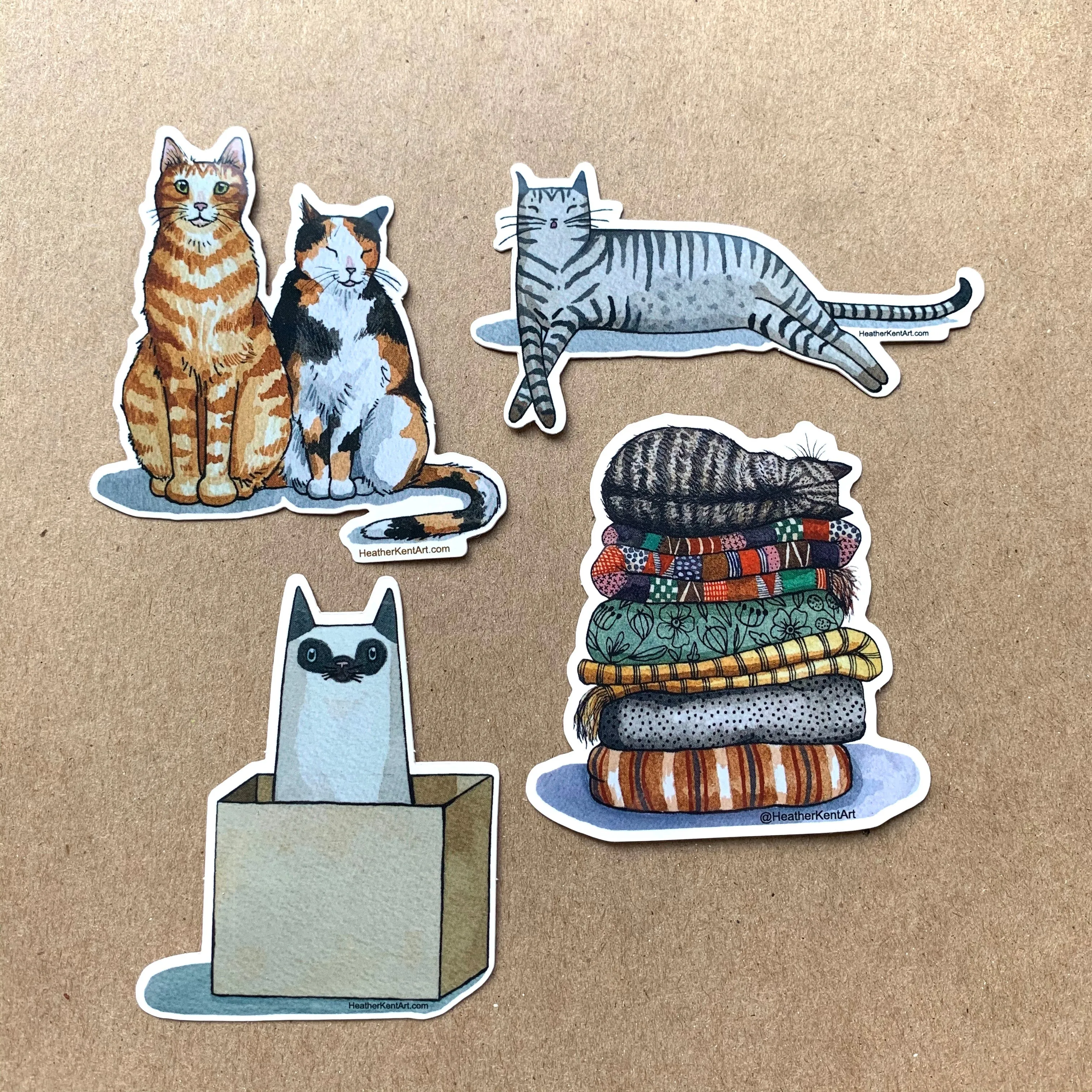 Cat Couple Vinyl Decal Sticker, 3 inch, FREE SHIPPING