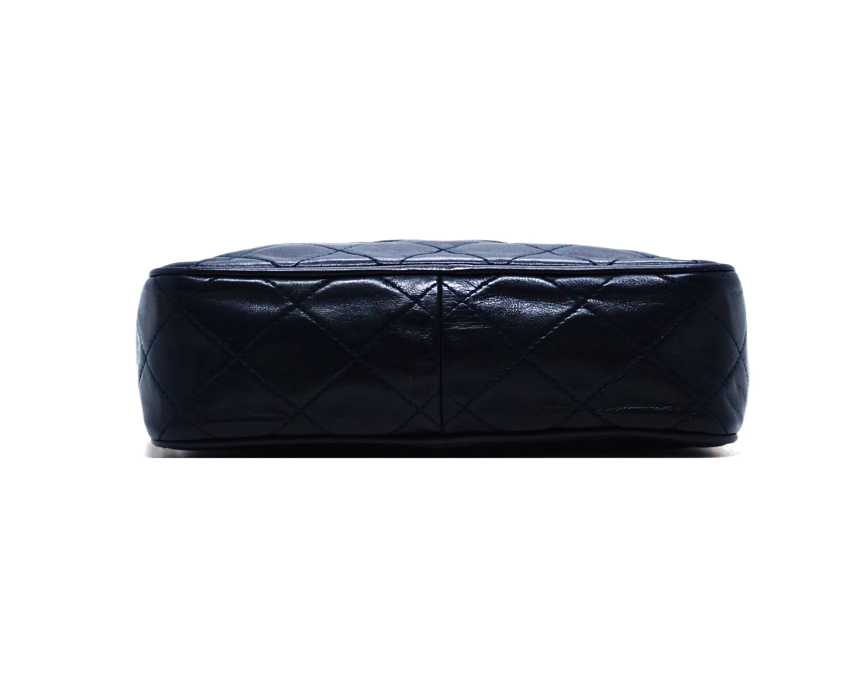 Chanel Vintage Rare Navy Lambskin Mini Camera Bag