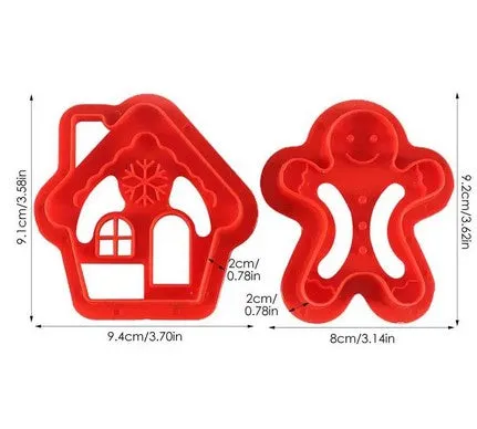 Christmas Gingerbread Cookie Cutter Set 2 Piece