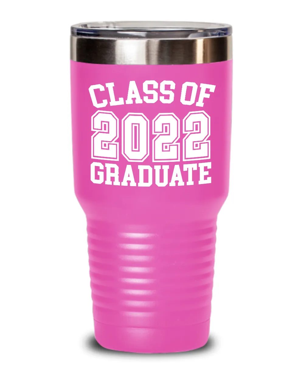 Class Of 2022 Graduate Insulated Drink Tumbler Travel Cup Graduation Gifts