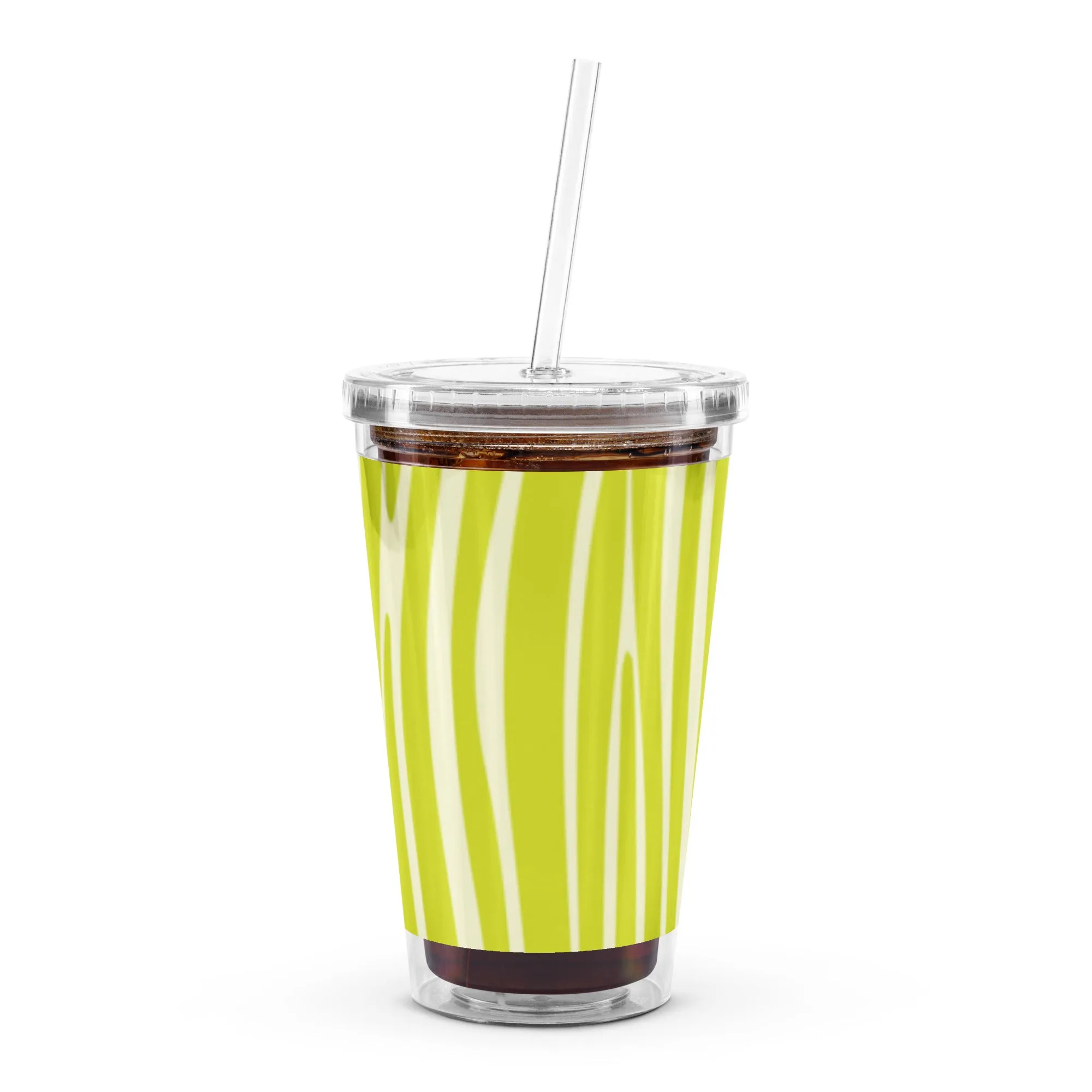 Clear plastic Insulated Resusable tumbler 16OZ