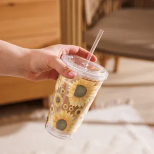 Clear plastic Insulated Resusable tumbler 16OZ