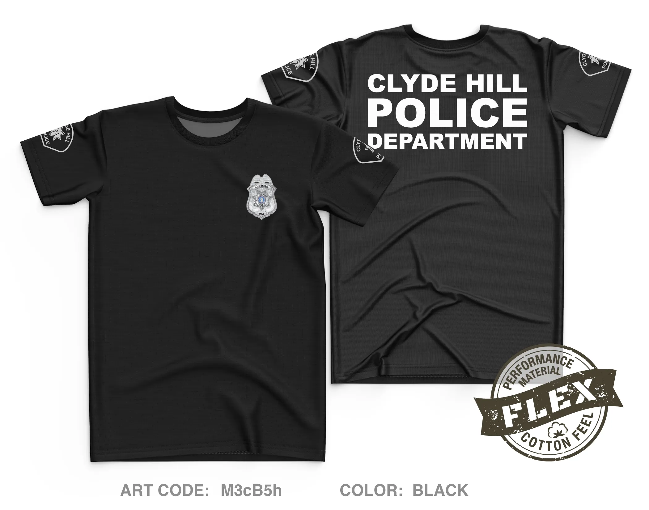 Clyde Hill Police Department Store 1 Core Men's SS Flex Performance Tee - M3cB5h