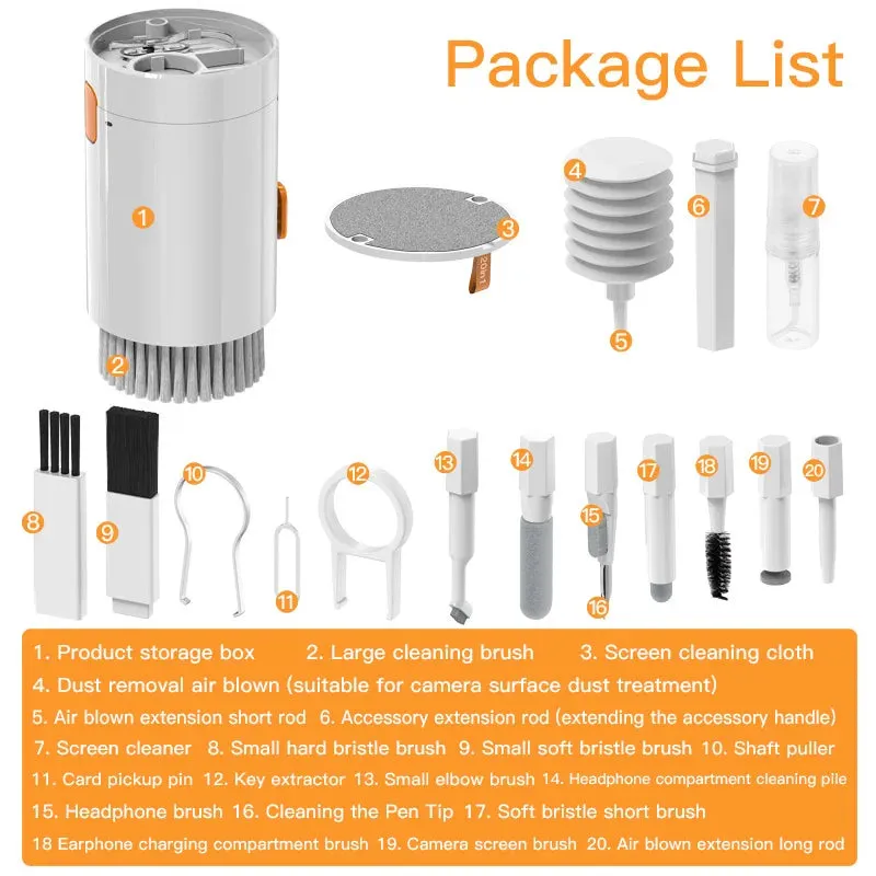 Comprehensive 20-in-1 Cleaning Tool Set for Electronics
