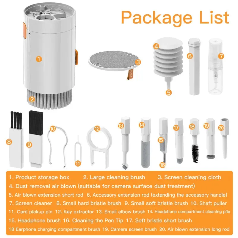 Comprehensive 20-in-1 Cleaning Tool Set for Electronics