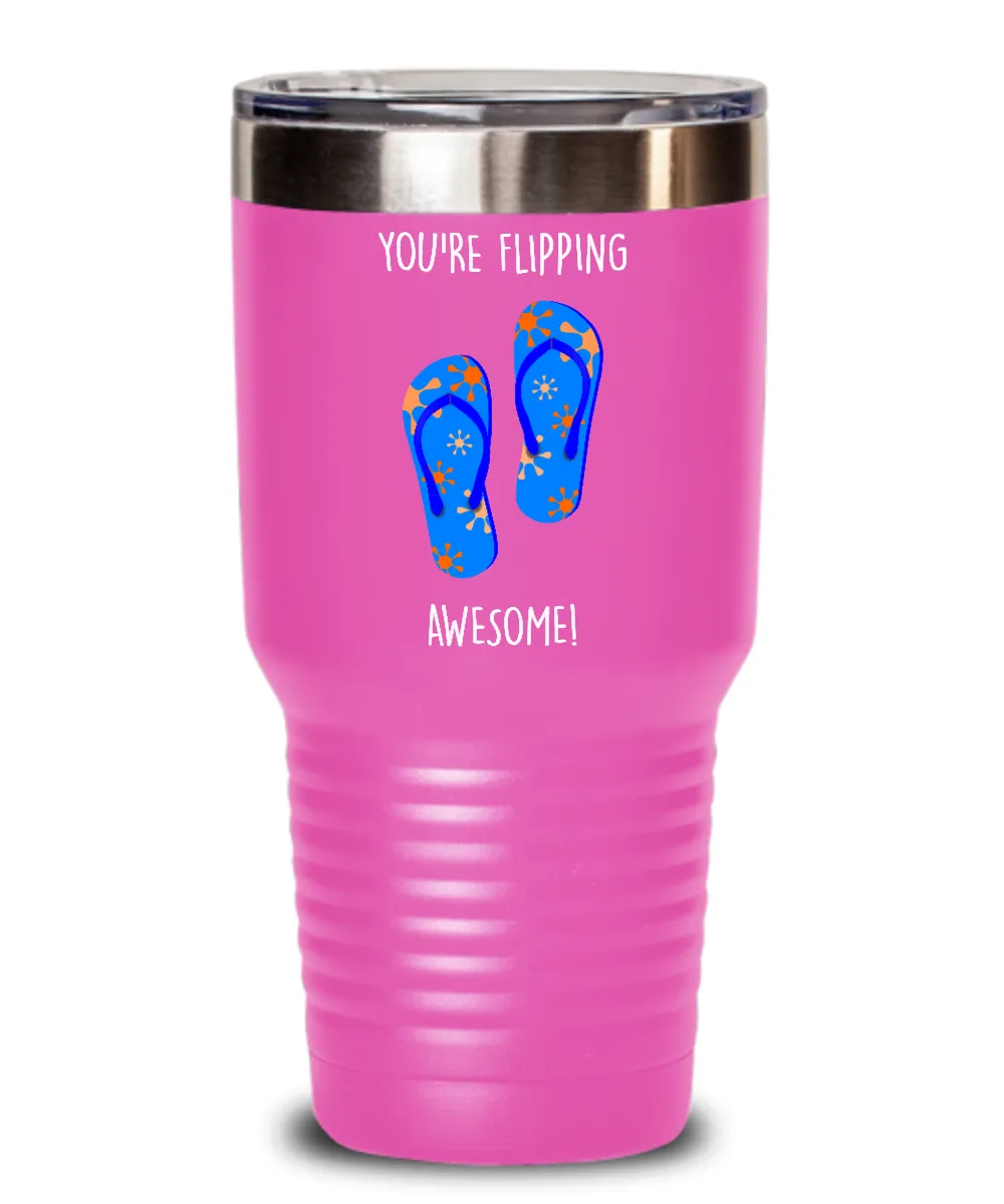 Congratulations You're Flipping Awesome Insulated Drink Tumbler Travel Cup Funny Gift