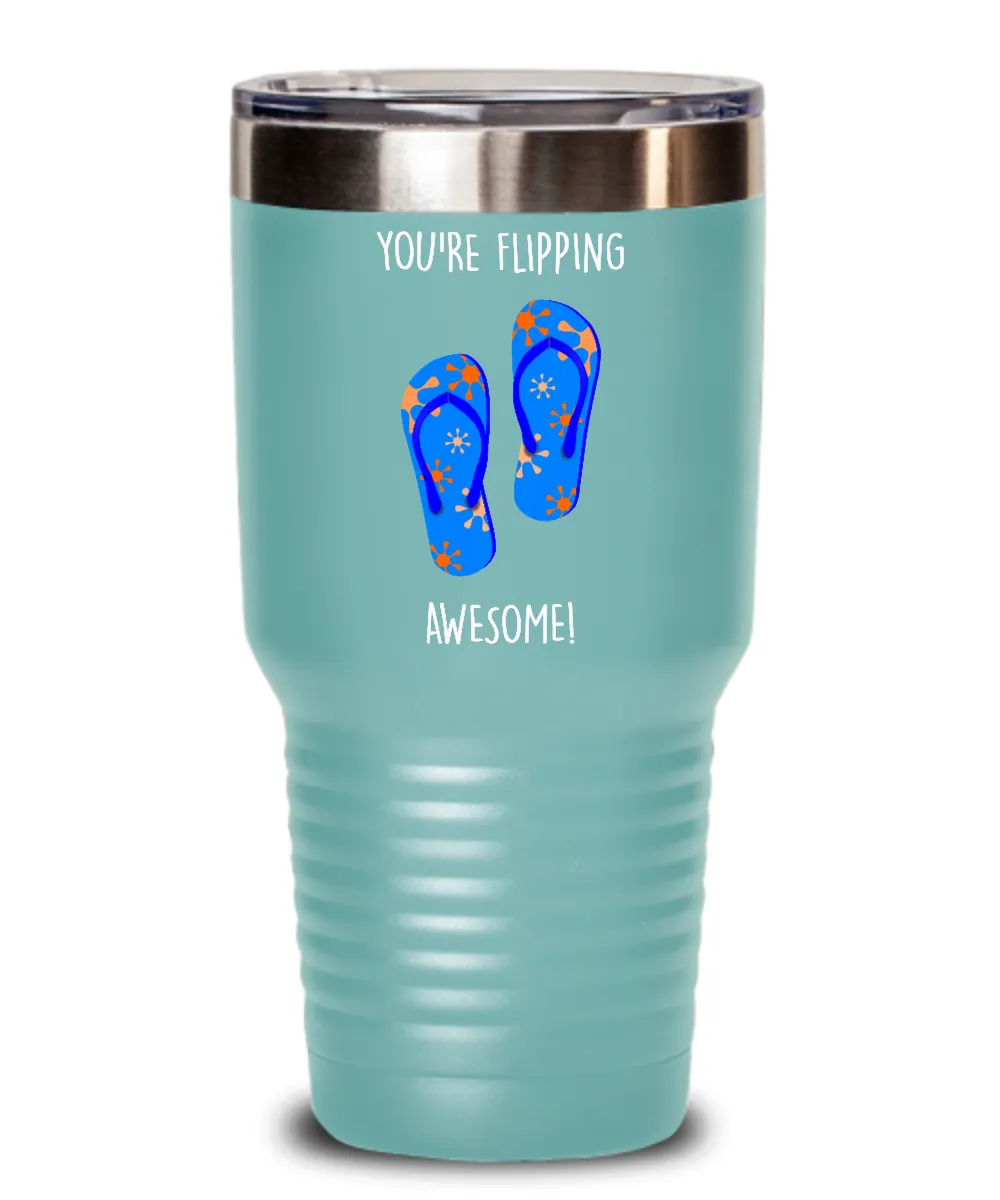 Congratulations You're Flipping Awesome Insulated Drink Tumbler Travel Cup Funny Gift