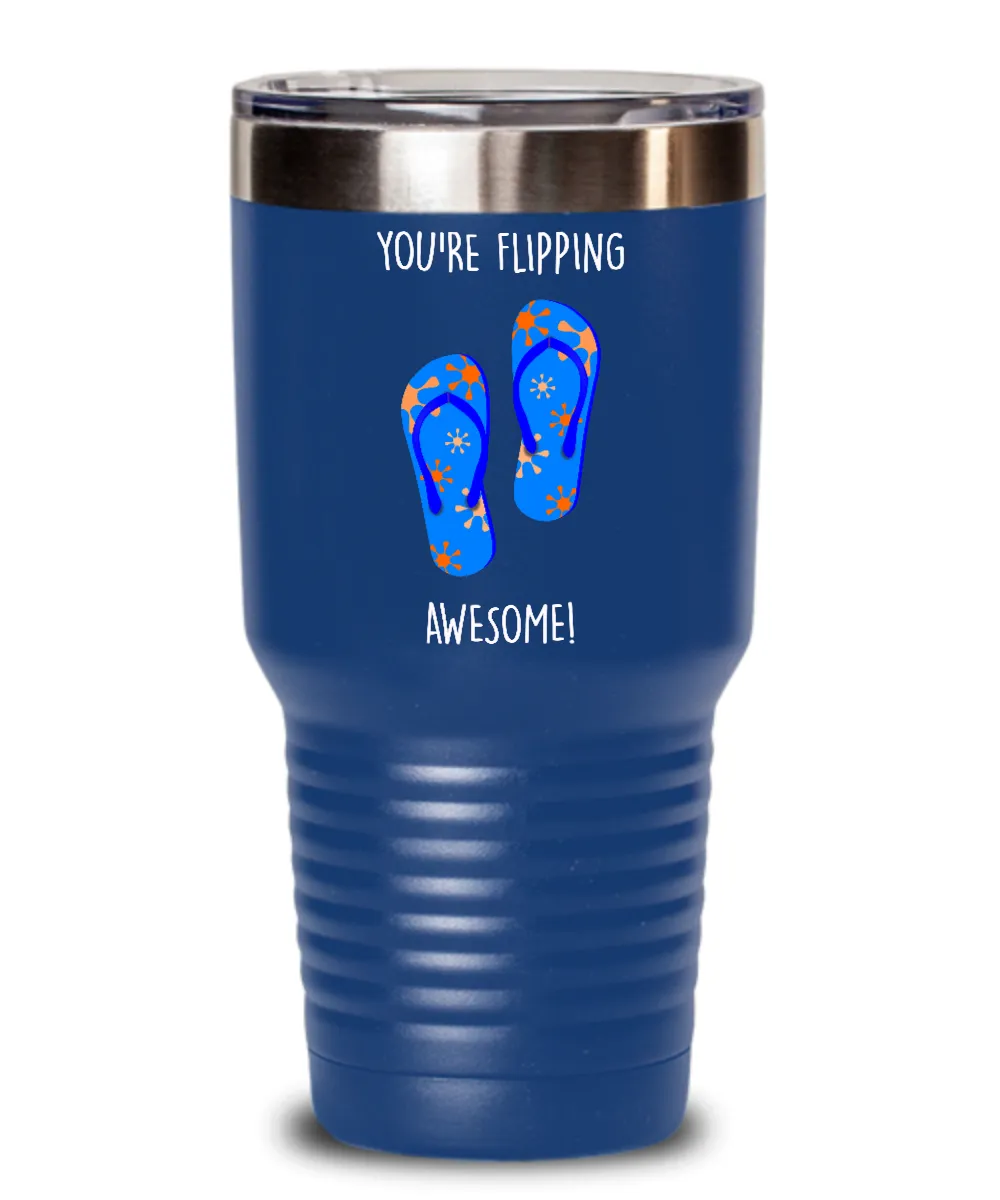 Congratulations You're Flipping Awesome Insulated Drink Tumbler Travel Cup Funny Gift