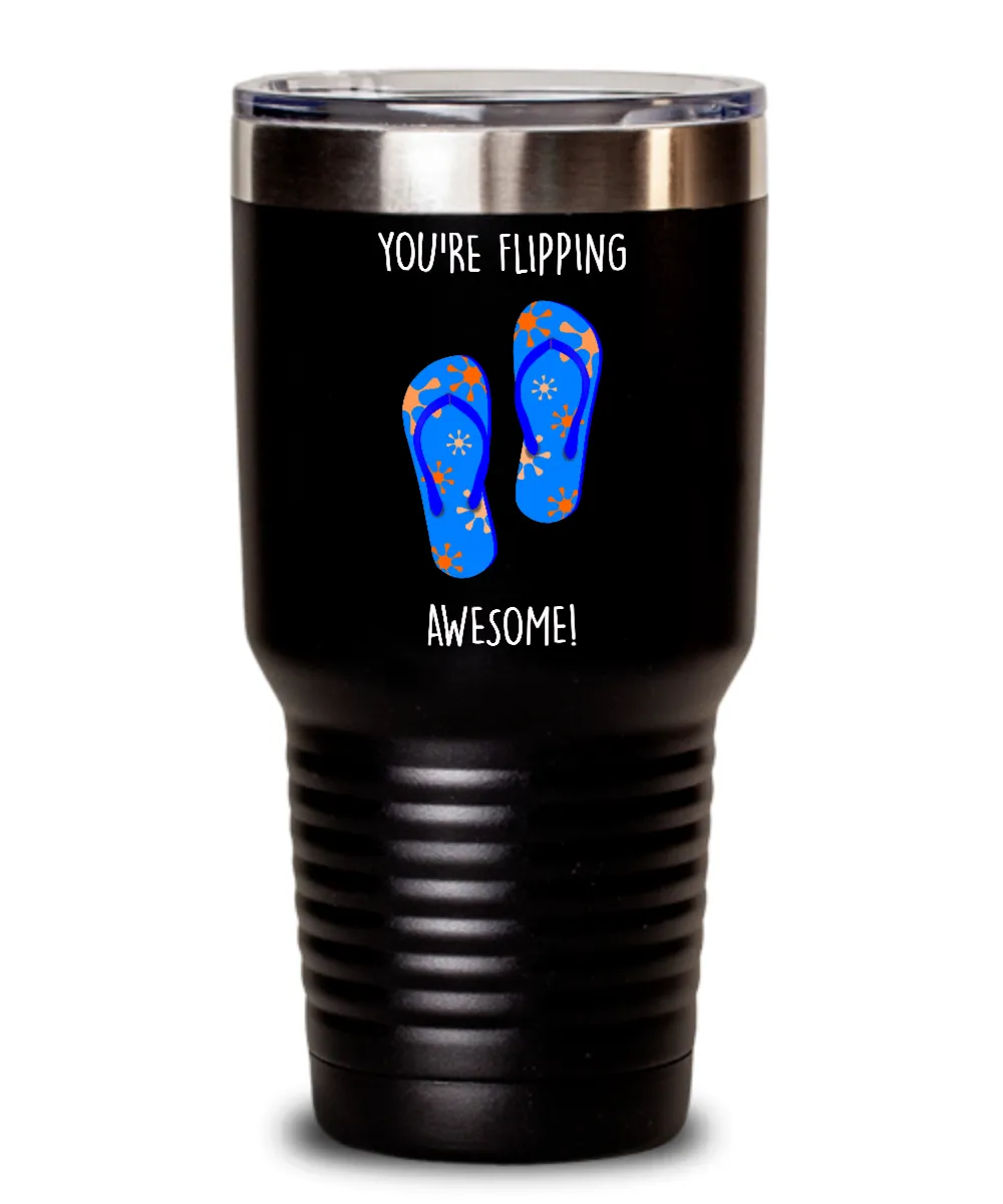 Congratulations You're Flipping Awesome Insulated Drink Tumbler Travel Cup Funny Gift