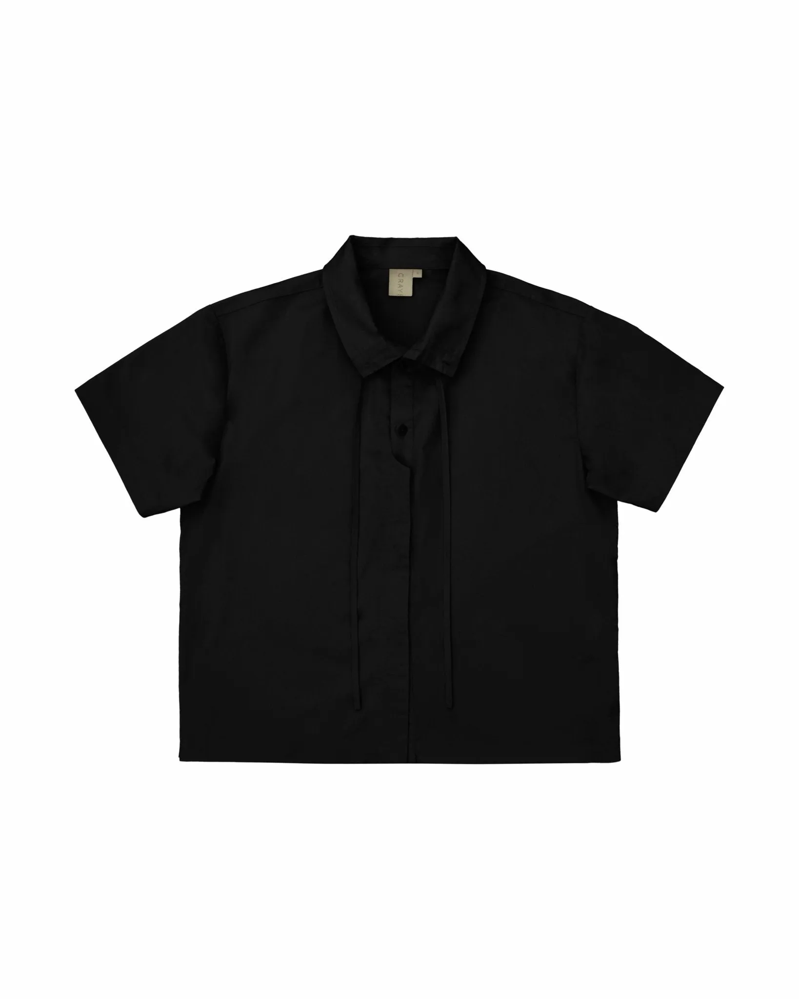Convertible Collar Overshirt - Black