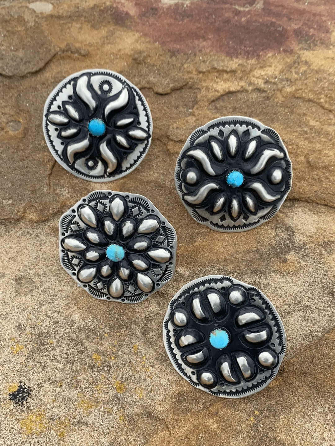 Cora Sterling Concho & Turquoise Ring - 8