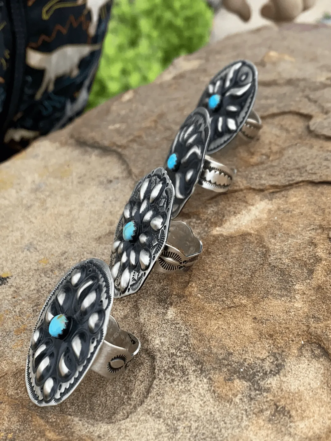 Cora Sterling Concho & Turquoise Ring - 8