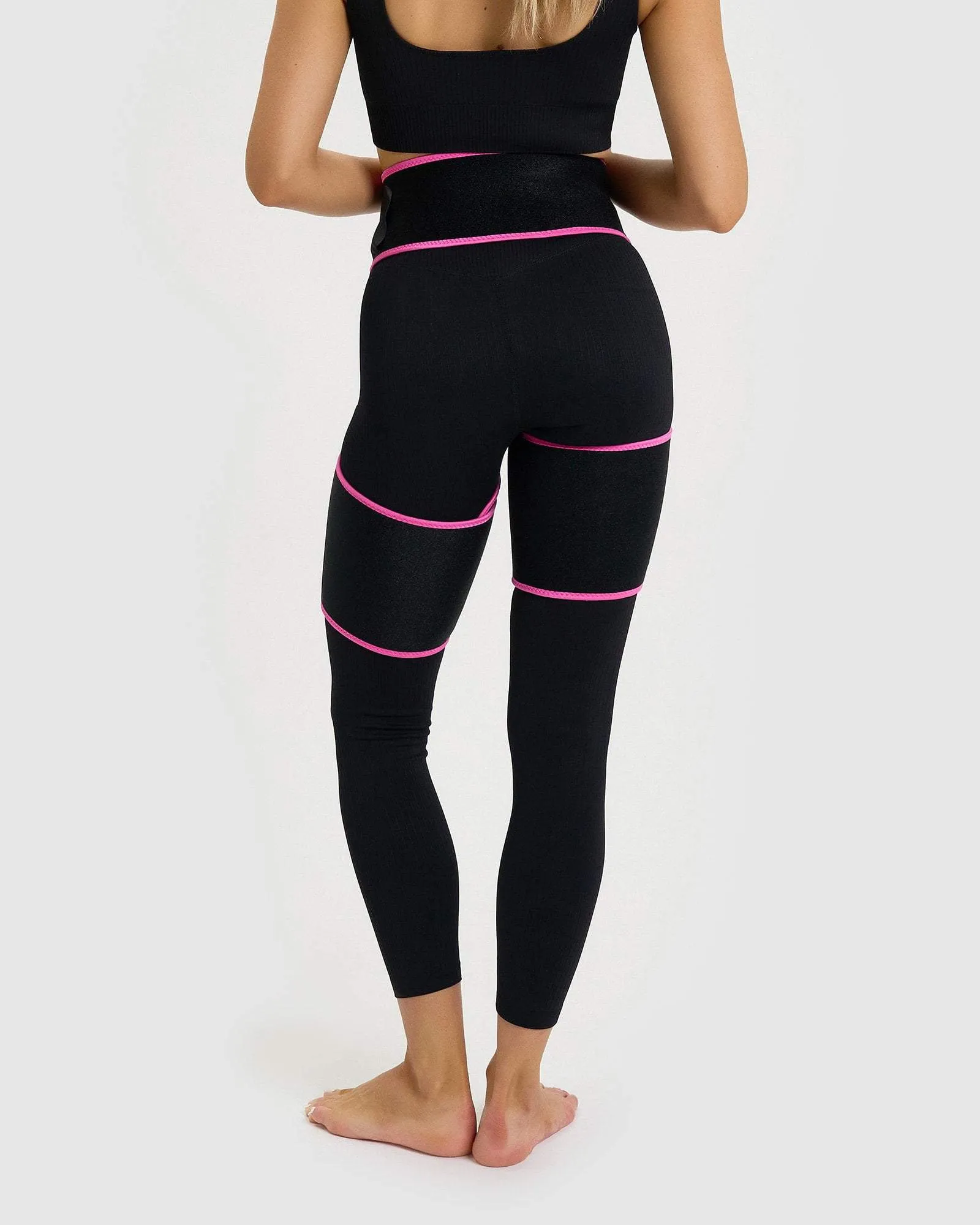Core Trainer Waist & Thigh Sweat Band Black