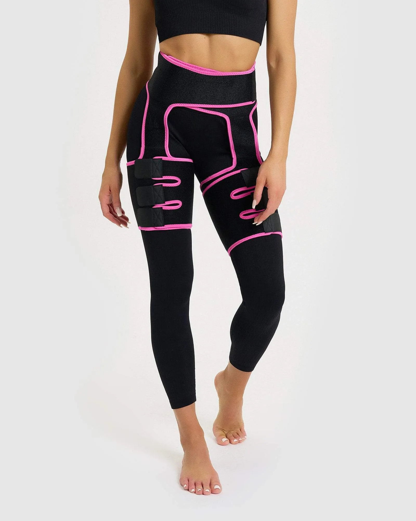 Core Trainer Waist & Thigh Sweat Band Black