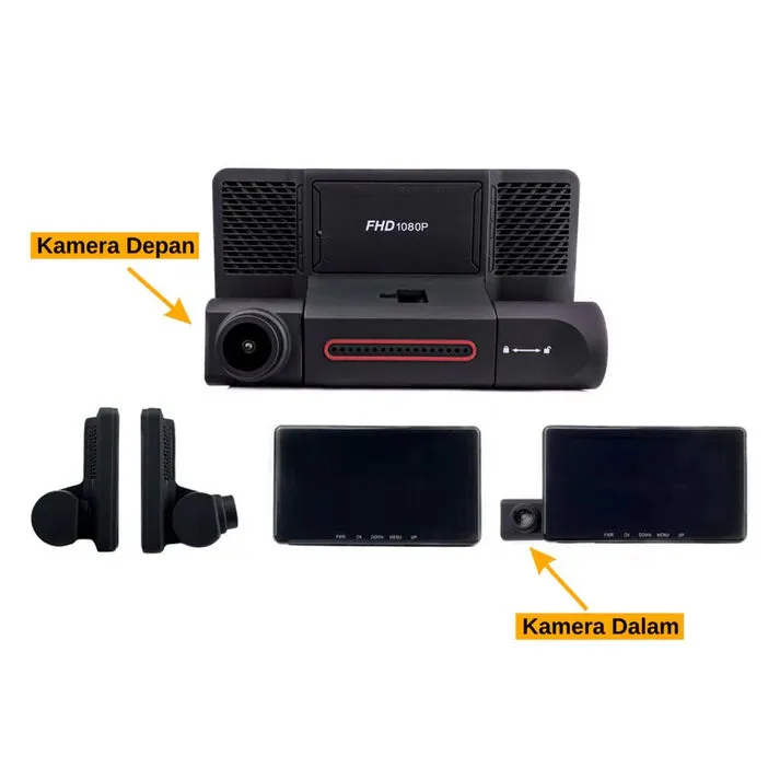 Crony K208 Three-Camera pushbutton dashcam Car Camera Car DVR