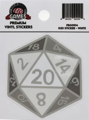 D20 Sticker - White