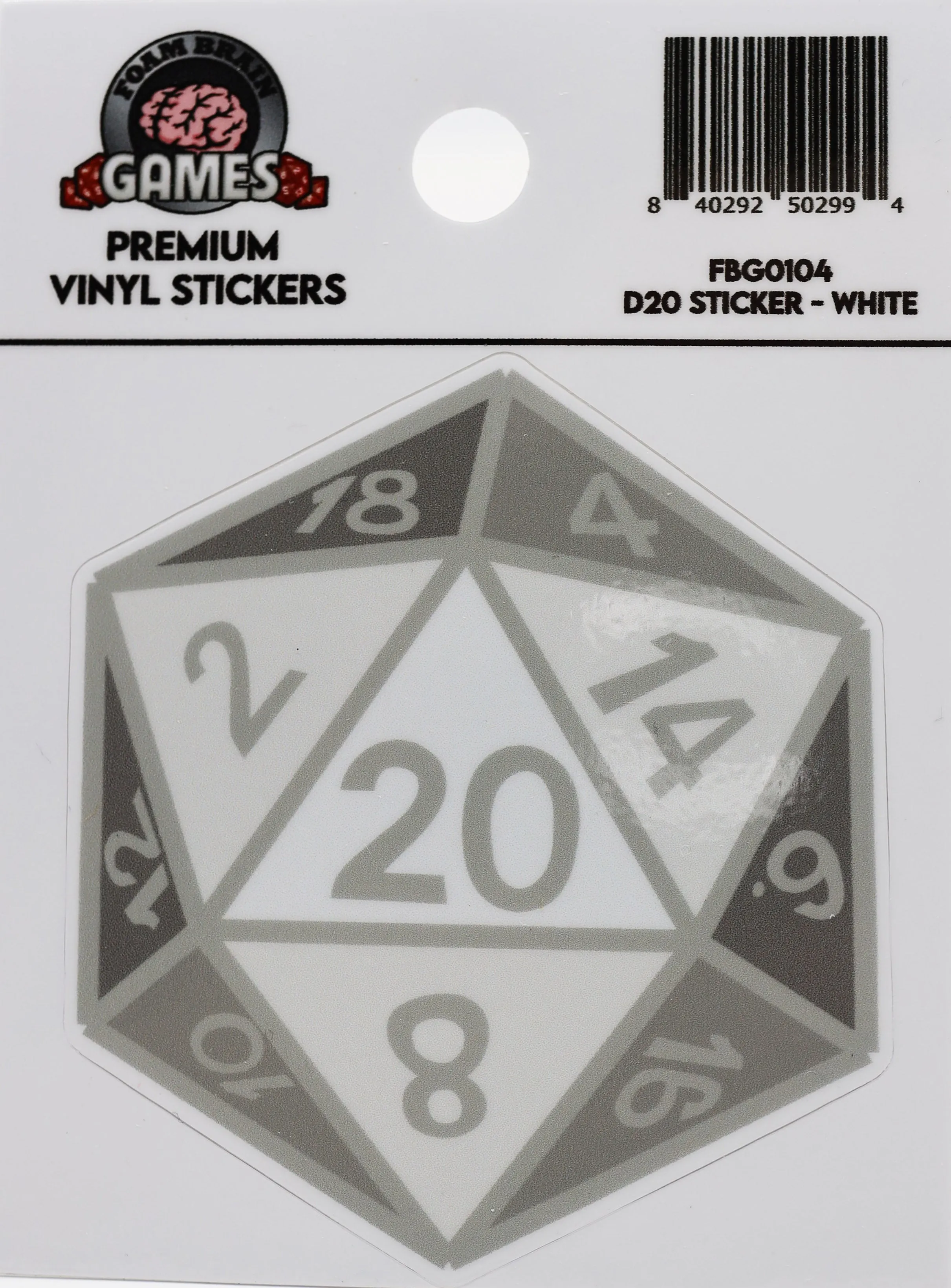 D20 Sticker - White