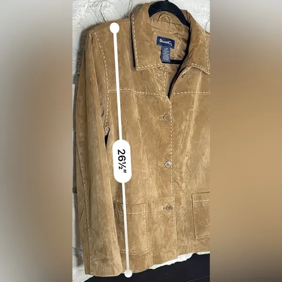 Denim&amp;Co | Women’s Brown Leather Western Jacket w/Saddle Stitching, Size M