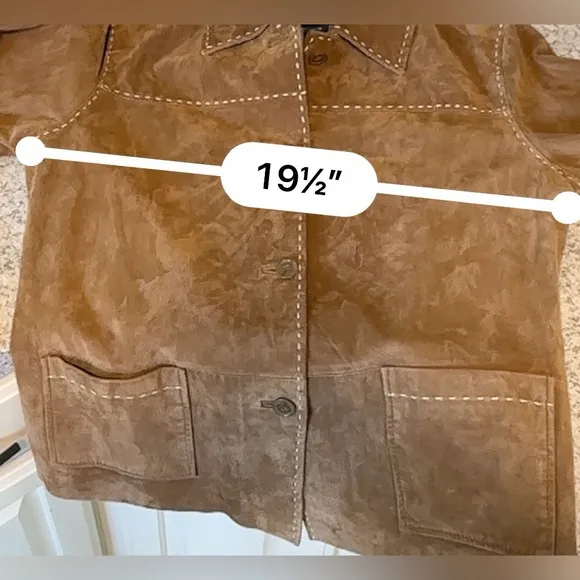 Denim&amp;Co | Women’s Brown Leather Western Jacket w/Saddle Stitching, Size M