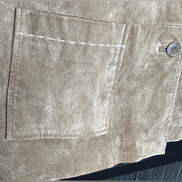 Denim&amp;Co | Women’s Brown Leather Western Jacket w/Saddle Stitching, Size M