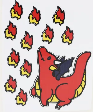 Dragon and Flames Sticker Sheet