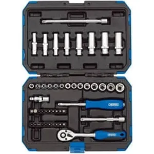 Draper 16355 Metric Socket Set, 1/4" Sq. Dr. (47 Piece) Dr-16355
