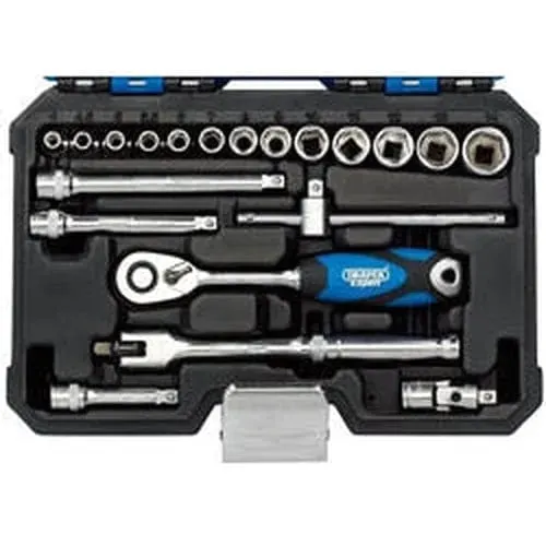 Draper 16442 Metric Socket Set, 1/4" Sq. Dr. (20 Piece) Dr-16442
