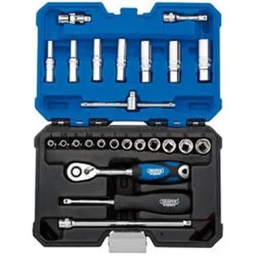 Draper 16443 Expert Metric Socket Set, 1/4" Sq. Dr. (25 Piece) Dr-16443