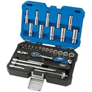 Draper 16444 Metric Socket Set, 1/4" Sq. Dr. (30 Piece) Dr-16444