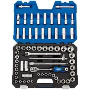 Draper 16456 Mm/Af Combined Socket Set, 1/2" Sq. Dr. (63 Piece) Dr-16456