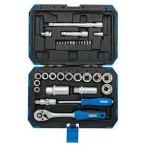 Draper Metric Socket Set, 3/8" Sq. Dr. (34 Piece) Dr-89558
