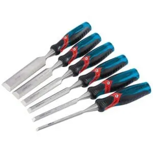Draper Soft Grip 'Pound Thru' Bevel Edge Wood Chisel Set, 140Mm (6 Piece) Dr-70419