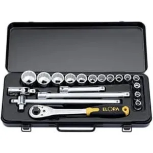 Elora Metric Socket Set, 1/2" Sq. Dr. (19 Piece) Dr-15356