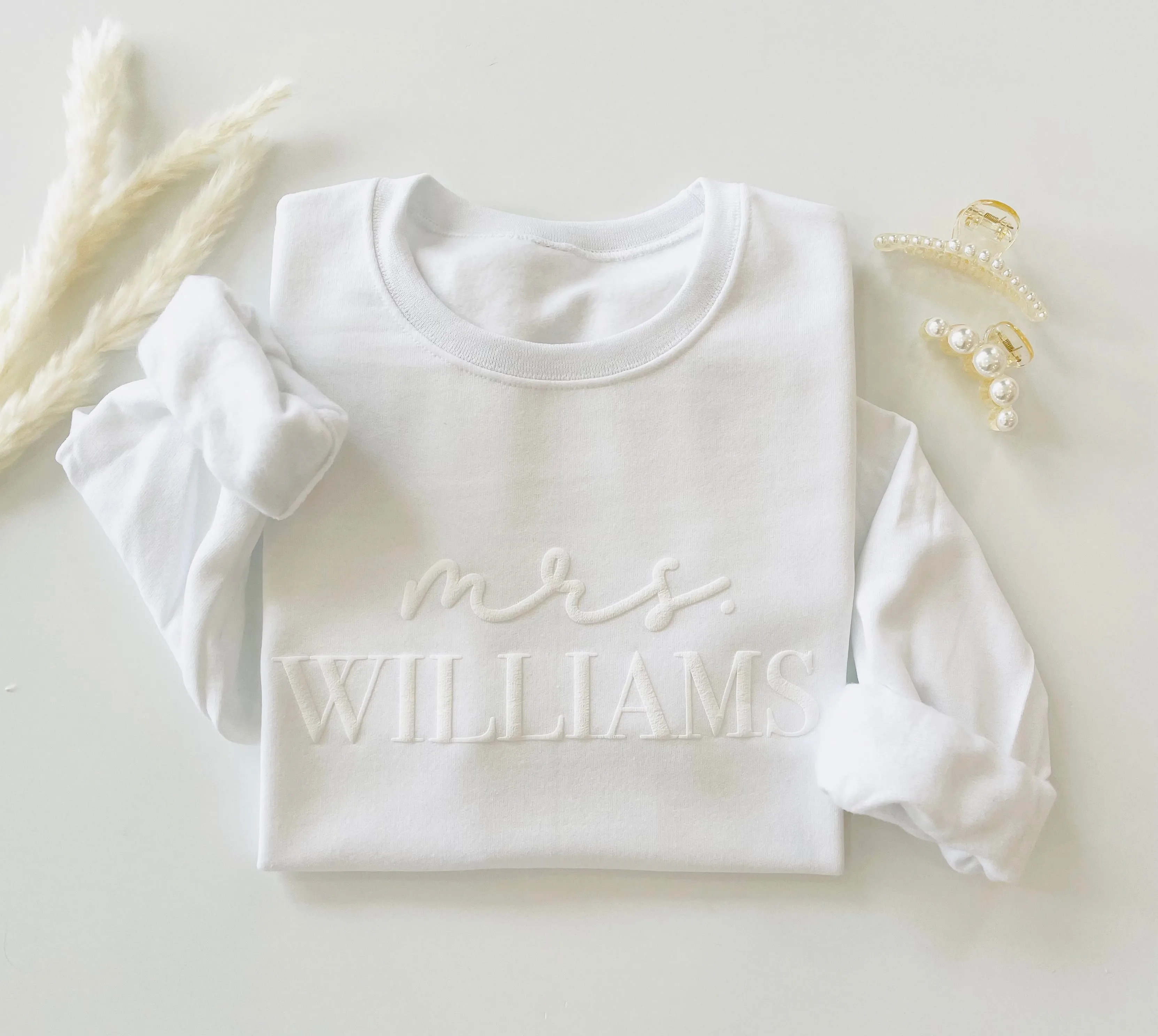 Embossed Custom Mrs. Sweatshirt