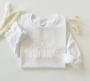 Embossed Custom Mrs. Sweatshirt